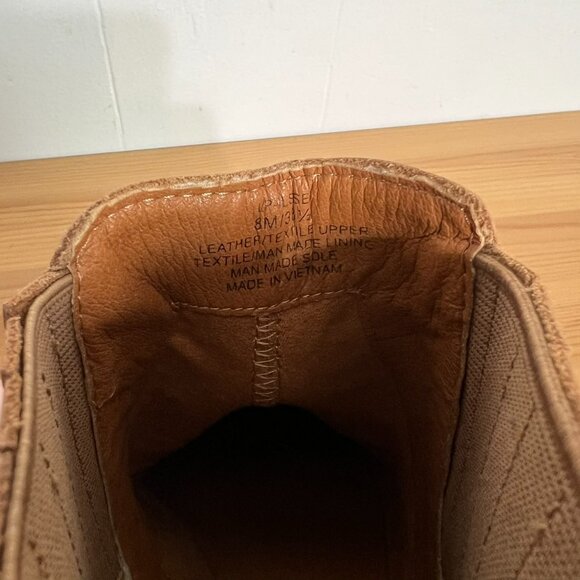 Lucky Brand Womens size 8.5 Brown Tan Ilisse Leather Ankle Bootie Cowboy Slip On - Picture 10 of 10